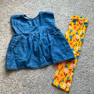 Denim Top and Floral Leggings Set Cat & Jack 3T